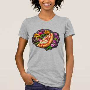 Blommor och pizza t shirt