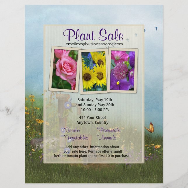 Blommor och plantsälj Flyer (Framsidan)