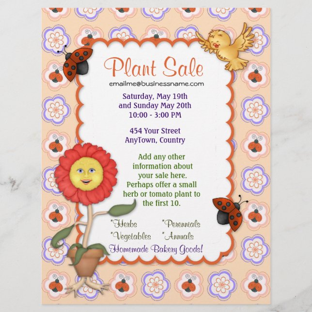 Blommor och plantsälj Flyer (Framsidan)