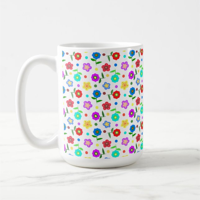 Blommor och Polka dots Kaffemugg (Vänster)