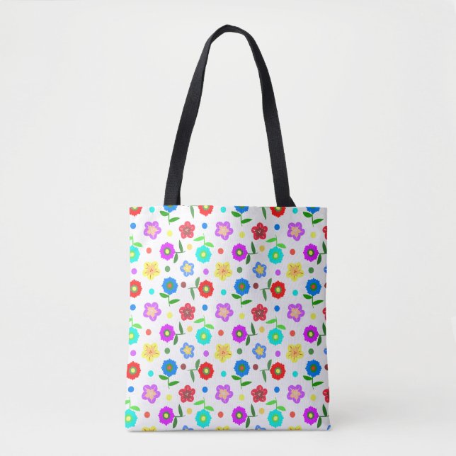 Blommor och Polka dots Tygkasse (Framsida)