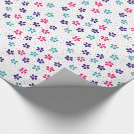Blommor och prickar Blommönster Presentpapper