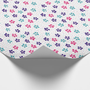 Blommor och prickar Blommönster Presentpapper