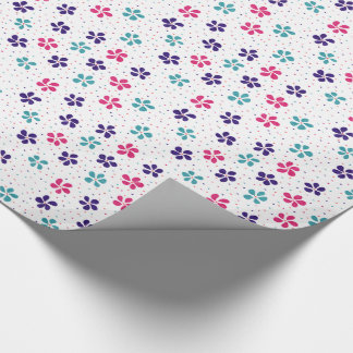 Blommor och prickar Blommönster Presentpapper