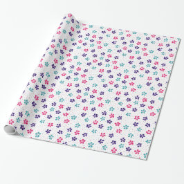 Blommor och prickar Blommönster Presentpapper