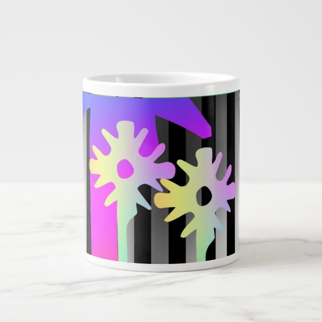Blommor och Rand Jumbo Mugg (Framsidan)