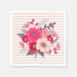 Blommor och Rand Pappersservett