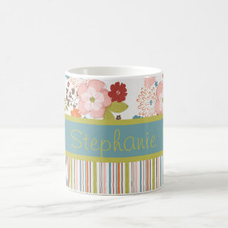 Blommor och Rand Personlig Kaffe Mugg