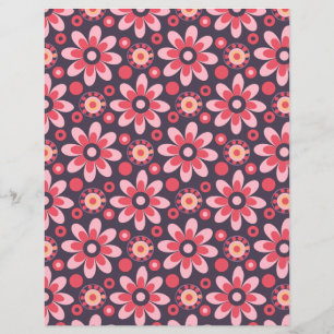 Blommor och ränder dubbelsidigt scrapbookpapper