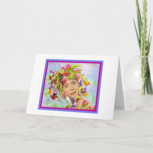 Blommor och Roligt för födelsedagskort Kort (Framsida)