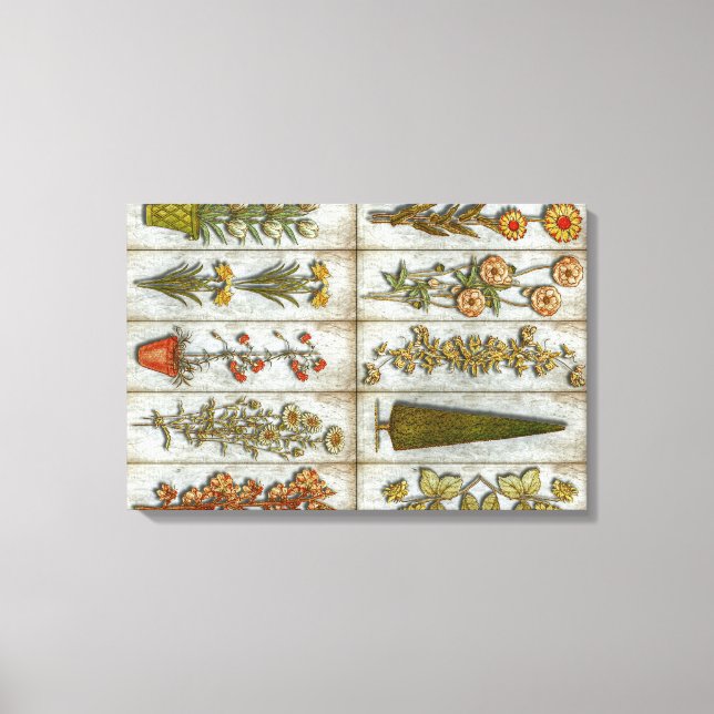 Blommor och Shrub Canvastryck (Framsida)