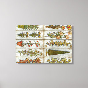 Blommor och Shrub Canvastryck