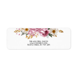 Blommor och slingor returadressetiketter returadress etikett