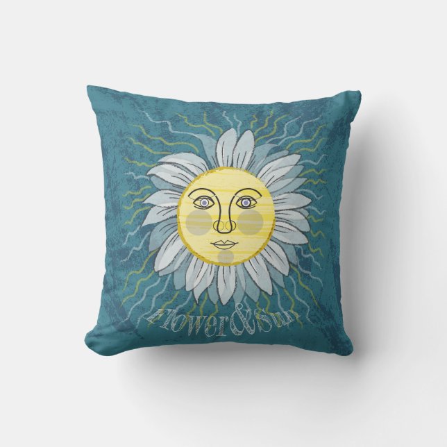 Blommor och Sol - Natur Kudde (Framsida)