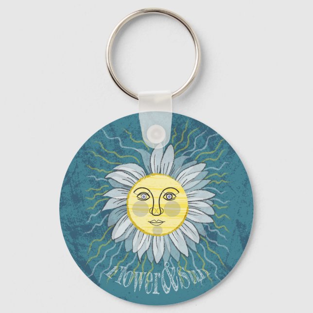 Blommor och Sol - Natur Nyckelring (Framsida)