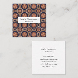 Blommor och stjärnformer dekorativ design fyrkantigt visitkort