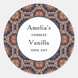 Blommor och stjärnformer Mönster - Ljusföretag Runt Klistermärke