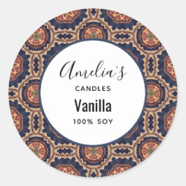 Blommor och stjärnformer Mönster - Ljusföretag Runt Klistermärke