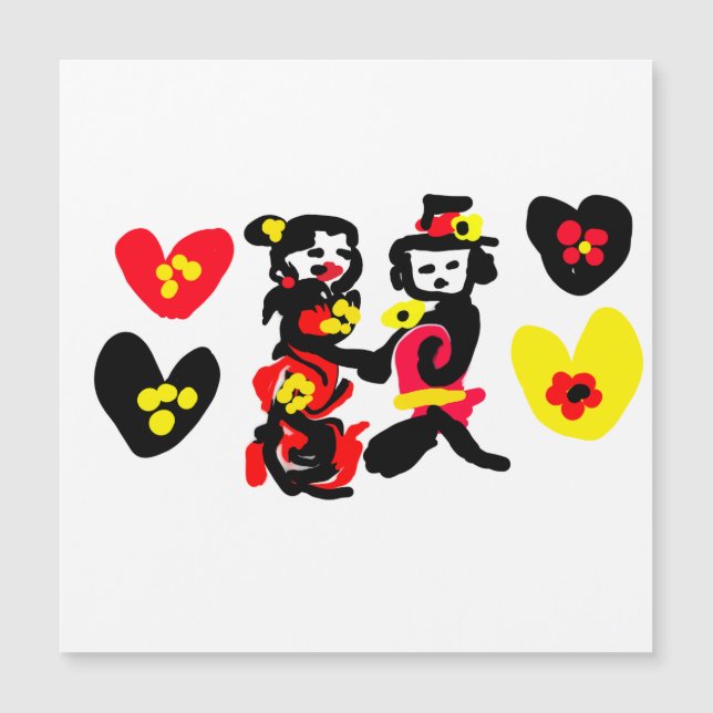 Blommor och svart och röd valentin dag (Framsida)