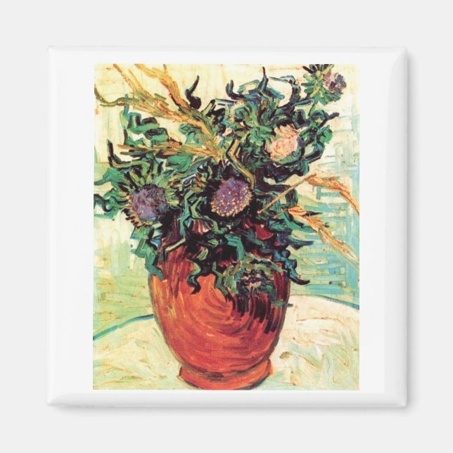 Blommor och Thistles Van Gogh Fine Art Magnet (Framsidan)
