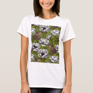 Blommor och tjurar av vit anemon t shirt