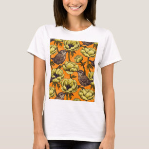 Blommor och tönor av gult t shirt