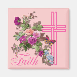 BLOMMOR OCH TRO MAGNET