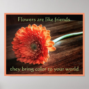 Blommor och Vänskap Poster Skriv ut