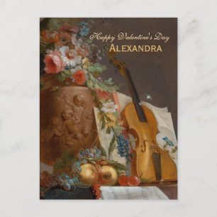 Blommor och violin CC0641 Valentine Postcard Helg Vykort