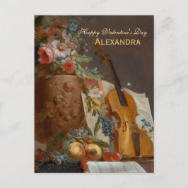 Blommor och violin CC0641 Valentine Postcard Helg Vykort