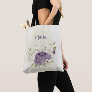 Blommor och vita blommor tygkasse