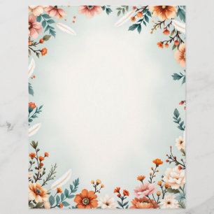 Blommor och vitblommor brevhuvud