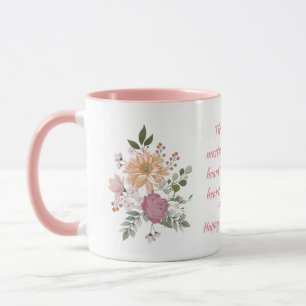 Blommor och ytliga citat Lycklig Mors dag Mugg