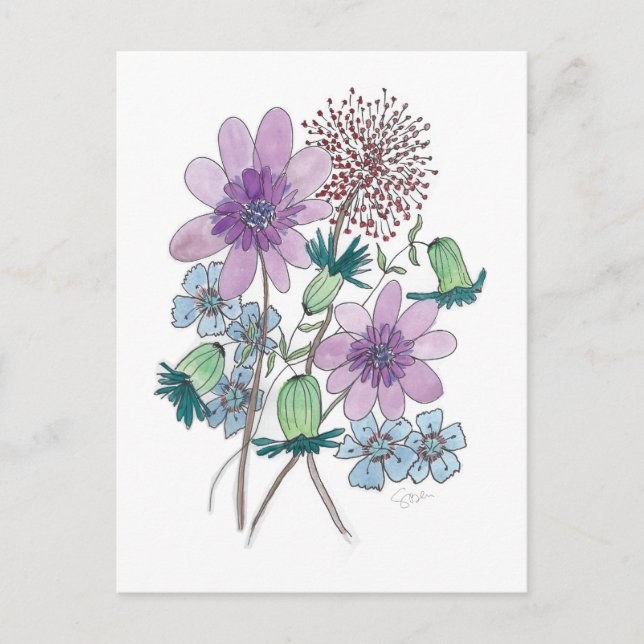 Blommor också! vykort (Framsida)