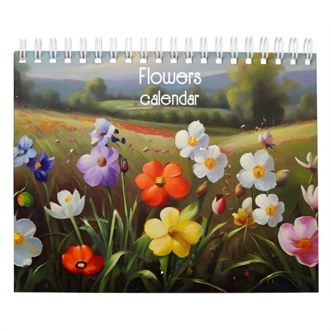 Blommor, oljemålning kalender (Omslag)