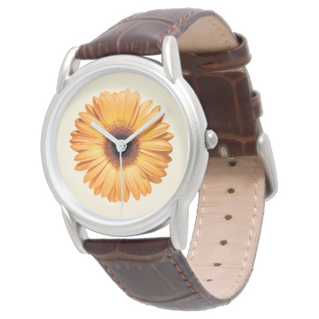 Blommor | Orange Gerbera Armbandsur (Vinklad)