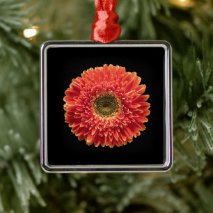 Blommor Orange Gerbera Daisy Julgransprydnad Metall