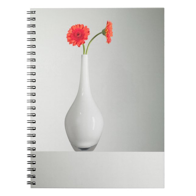 Blommor | Orange Gerbera i Vas Anteckningsbok (Framsidan)