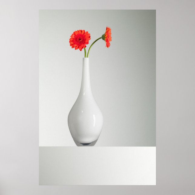 Blommor | Orange Gerbera i Vas Poster (Framsidan)