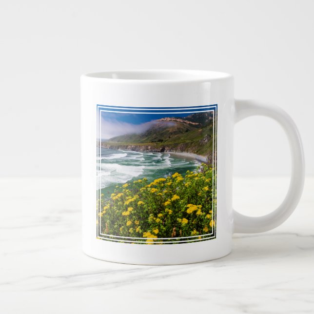Blommor ovanför Sand Dollar Beach Jumbo Mugg (Höger)