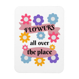 Blommor över hela ställe magnet