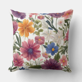 Blommor över utskrifts-fyllning kudde