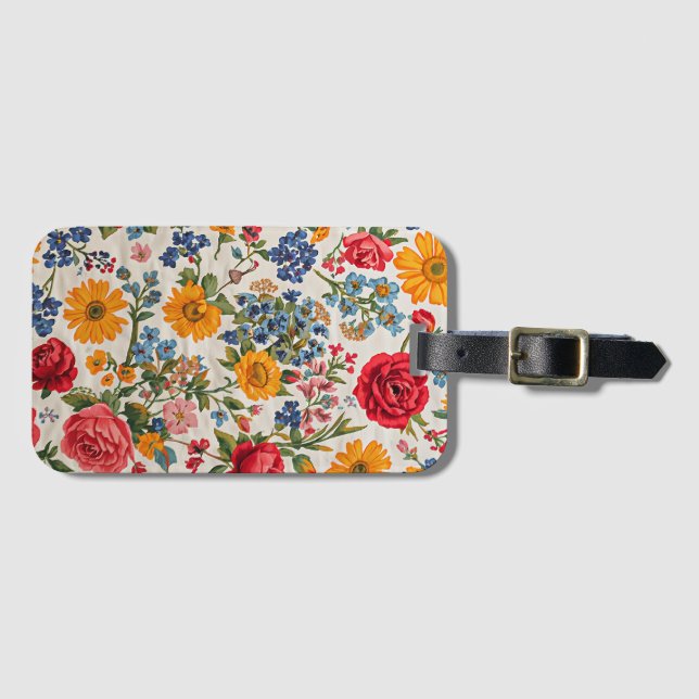 Blommor Överallt, färgrik design, Bagagebricka (Framsida horisontal)