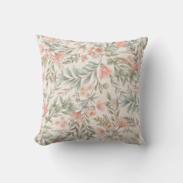 Blommor överallt Peach och Blue Sage Throw Pillo Kudde