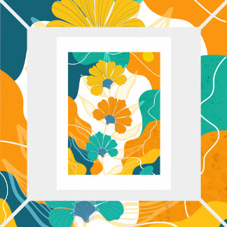 Blommor på abstrakt bakgrund poster