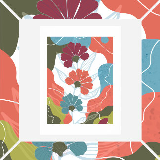 Blommor på abstrakt bakgrund poster