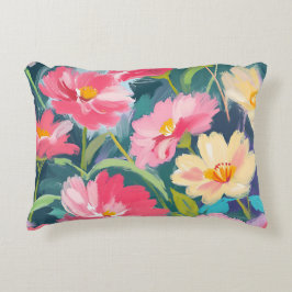 Blommor på blå prydnadskudde