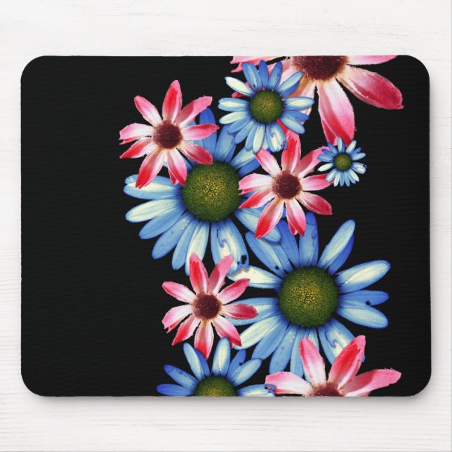 Blommor på Black Mousepad Musmatta (Framsidan)
