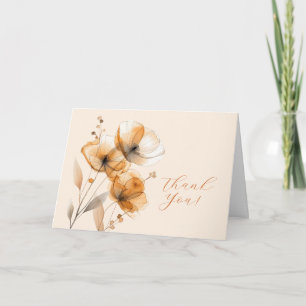 Blommor på Creme, Din Logotyp, QR-kod, Företagsnam Tack Kort