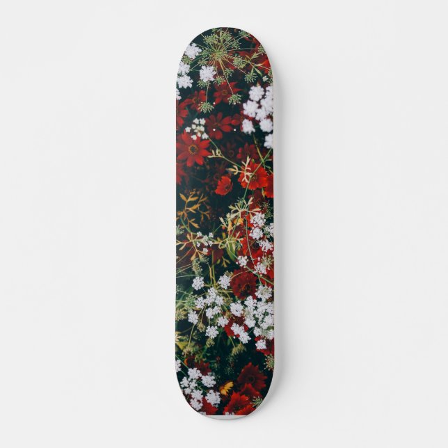 Blommor på däck mini skateboard bräda 18,5 cm (Framsida)